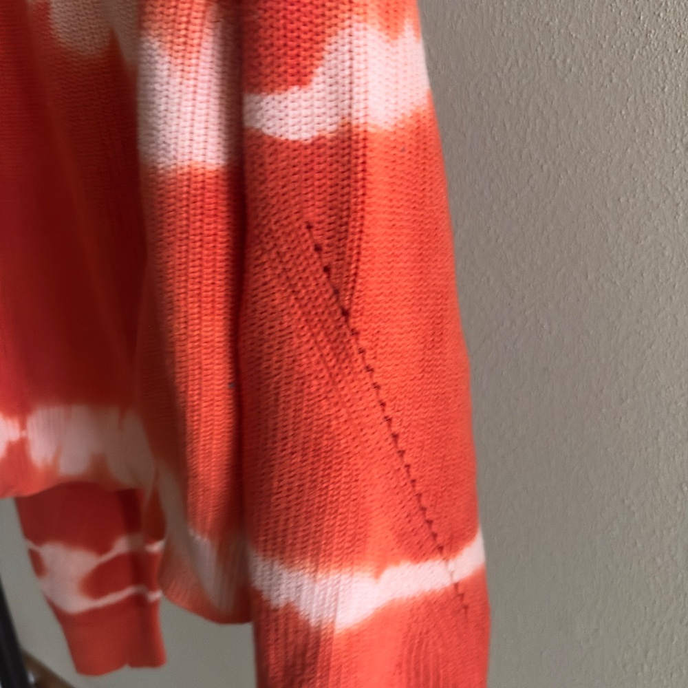 MSGM Orange Knit Off The Shoulder Tie Dye Sweater - Misses XS - Picture 3 of 5